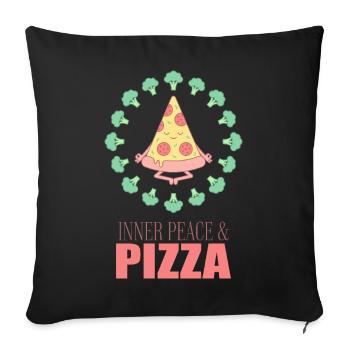 Inner Peace Pizza Yoga - Sofakissenbezug 45 x 45 cm - Schwarz - Vorne