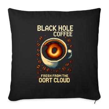 Torréfaction en pixels pour le café Black Hole - Housse de coussin décorative 45 x 45 cm - noir - Devant