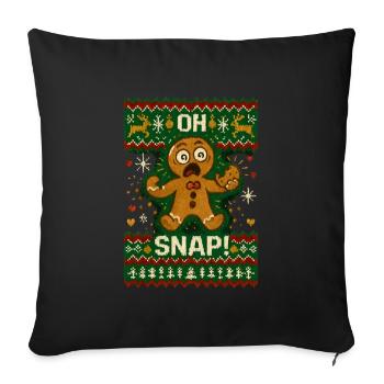 Oh Snap Gingerbread Man Ugly Christmas - Sofa pillowcase 17,3'' x 17,3'' (45 x 45 cm) - black - Front