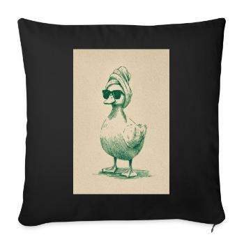 Vintage Turbaned Duck - Sofa pillowcase 17,3'' x 17,3'' (45 x 45 cm) - black - Front