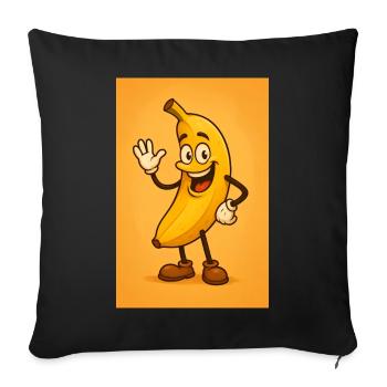 Live Banana Mascot - Sofa pillowcase 17,3'' x 17,3'' (45 x 45 cm) - black - Front