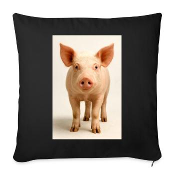 Pastel pig pig - Sofa pillowcase 17,3'' x 17,3'' (45 x 45 cm) - black - Front