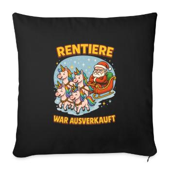 Reindeer was sold out Unicorn Christmas - Sofa pillowcase 17,3'' x 17,3'' (45 x 45 cm) - black - Front