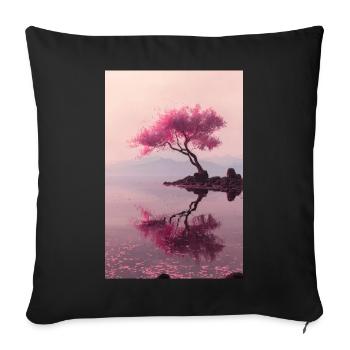 Blush Blossom Shore Reflections - Sofa pillowcase 17,3'' x 17,3'' (45 x 45 cm) - black - Front