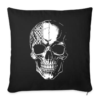 Skull with Celtic Tribal - Sofa pillowcase 17,3'' x 17,3'' (45 x 45 cm) - black - Front
