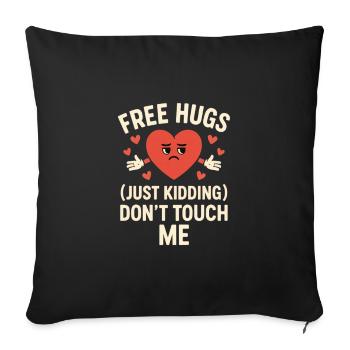 Anti-Valentine vibe - Sofa pillowcase 17,3'' x 17,3'' (45 x 45 cm) - black - Front