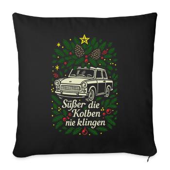 Sweeter the pistons never sound - Trabi Christmas - Sofa pillowcase 17,3'' x 17,3'' (45 x 45 cm) - black - Front