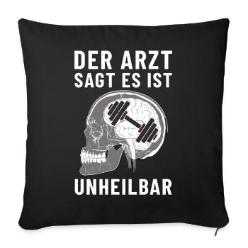 The doctor says it's incurable. X-ray brain gym - Sofa pillowcase 17,3'' x 17,3'' (45 x 45 cm) - black - Front