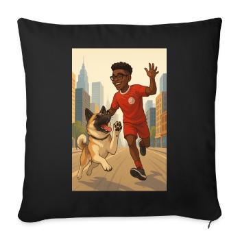 Holly & Matt (c - exists in real) - Sofa pillowcase 17,3'' x 17,3'' (45 x 45 cm) - black - Front