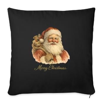 Joyeux Noël Père Noël - Housse de coussin décorative 45 x 45 cm - noir - Devant