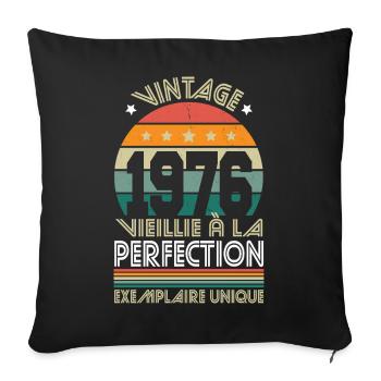 1976 – Vintage – Einzigartiges Exemplar - Sofakissenbezug 45 x 45 cm - Schwarz - Vorne