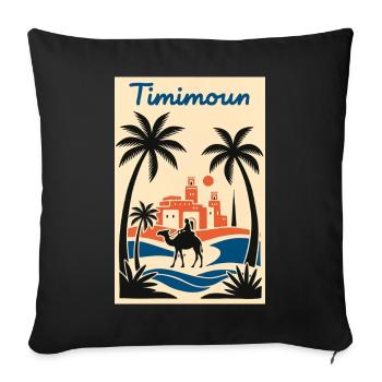 Timimoun Sahara Palm and Rider - Sofa pillowcase 17,3'' x 17,3'' (45 x 45 cm) - black - Front
