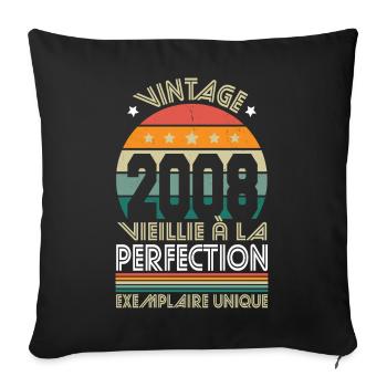 2008 – Vintage – Unique copy - Sofa pillowcase 17,3'' x 17,3'' (45 x 45 cm) - black - Front