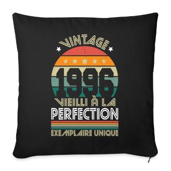 1996 – Vintage – Unique copy - Sofa pillowcase 17,3'' x 17,3'' (45 x 45 cm) - black - Front