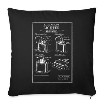 Vintage Lighter Patent Blueprint - Sofa pillowcase 17,3'' x 17,3'' (45 x 45 cm) - black - Front