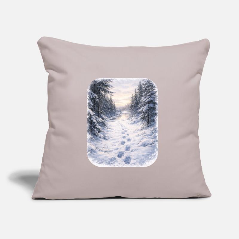 Winter Forest Path Morgenschein Sofa pillowcase 17,3'' x 17,3'' (45 x 45 cm)