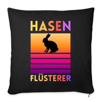 Bunny Whisperer - Sofa pillowcase 17,3'' x 17,3'' (45 x 45 cm) - black - Front