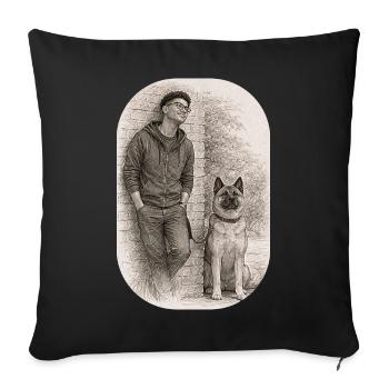 Matt & Holly - Sofa pillowcase 17,3'' x 17,3'' (45 x 45 cm) - black - Front
