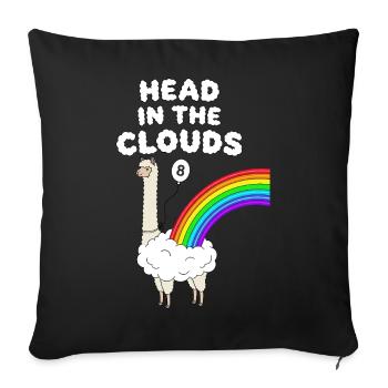 Head In The Clouds 8th Birthday Alpaca - Sofa pillowcase 17,3'' x 17,3'' (45 x 45 cm) - black - Front
