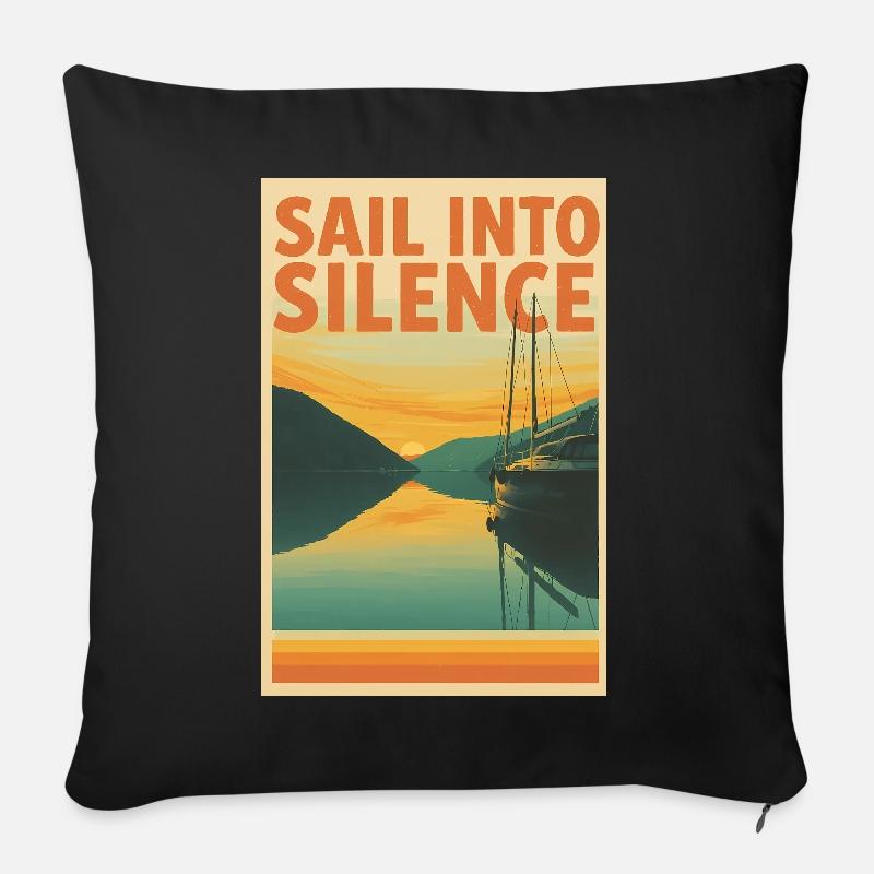 Sail into Silence - Sofa pillowcase 17,3'' x 17,3'' (45 x 45 cm) - black