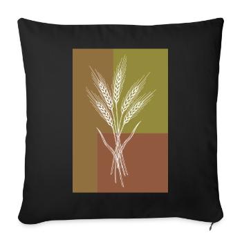 Wheat Ears Line Art – Nature Motif - Sofa pillowcase 17,3'' x 17,3'' (45 x 45 cm) - black - Front