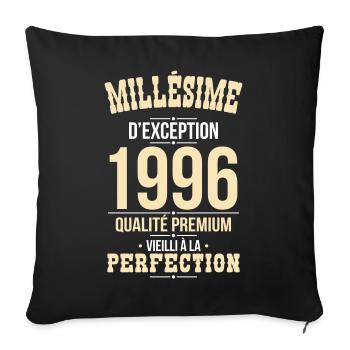 1996 – Millésime d’exception – Qualité premium - Housse de coussin décorative 45 x 45 cm - noir - Devant