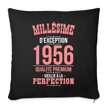 1956 – Millésime d’exception – Qualité premium - Housse de coussin décorative 45 x 45 cm - noir - Devant