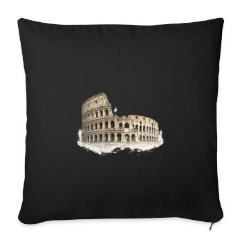 Colosseum Watercolor Sketch - Sofa pillowcase 17,3'' x 17,3'' (45 x 45 cm) - black - Front