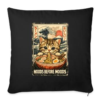 Maneki Neko Fortune Ramen - Sofa pillowcase 17,3'' x 17,3'' (45 x 45 cm) - black - Front