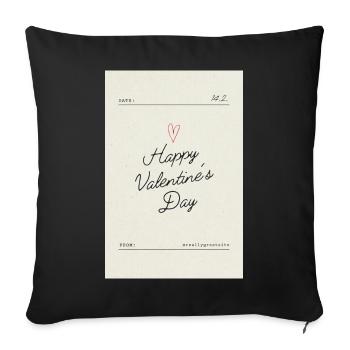 Bonne Saint-Valentin, mon amour - Housse de coussin décorative 45 x 45 cm - noir - Devant
