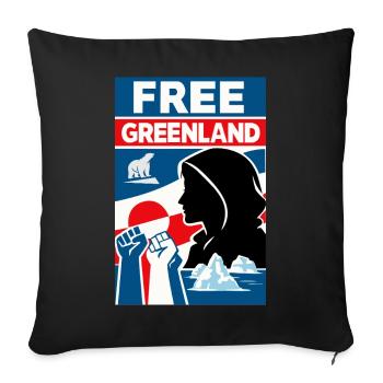Free Greenland - Sofa pillowcase 17,3'' x 17,3'' (45 x 45 cm) - black - Front