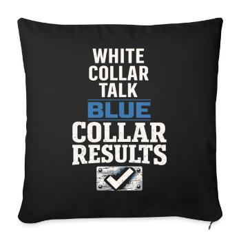 workers who are trained as welders and - Sofa pillowcase 17,3'' x 17,3'' (45 x 45 cm) - black - Front
