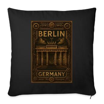 Berlin Deutschland – Steampunk Bronze Poster - Sofakissenbezug 45 x 45 cm - Schwarz - Vorne