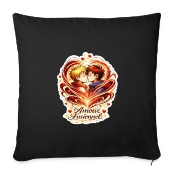 Fusional Love: Duo Entwined - Sofa pillowcase 17,3'' x 17,3'' (45 x 45 cm) - black - Front