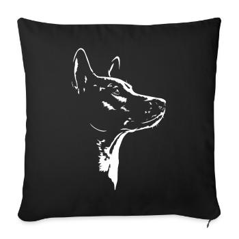 Basenji Silhouette Hunde Hund Wilsigns - Sofakissenbezug 45 x 45 cm - Schwarz - Vorne