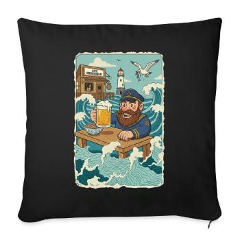 Letzte Nordsee Kneipe - Sofakissenbezug 45 x 45 cm - Schwarz - Vorne