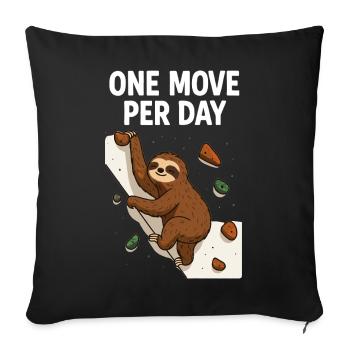 Sloth Bouldering: One Move Per Day Design - Sofa pillowcase 17,3'' x 17,3'' (45 x 45 cm) - black - Front