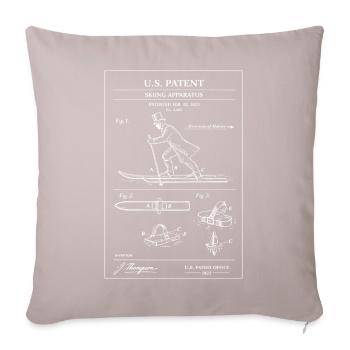 Vintage Ski Patent Diagram - Sofa pillowcase 17,3'' x 17,3'' (45 x 45 cm) - light taupe - Front