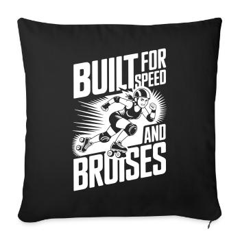 Rollerderby - Conçu pour la vitesse et les contusions - Housse de coussin décorative 45 x 45 cm - noir - Devant