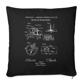 Plan de la machine à soudure à arc - Housse de coussin décorative 45 x 45 cm - noir - Devant