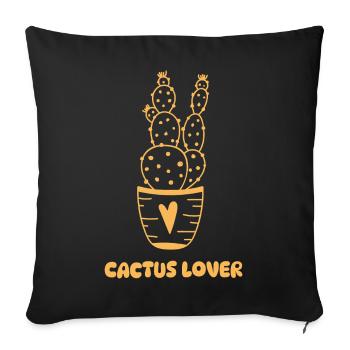 Cute Cactus Lover Saying - Sofa pillowcase 17,3'' x 17,3'' (45 x 45 cm) - black - Front