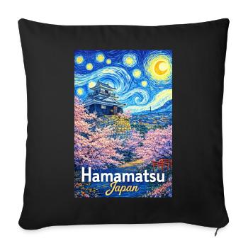 Hamamatsu, Japan - Sofa pillowcase 17,3'' x 17,3'' (45 x 45 cm) - black - Front