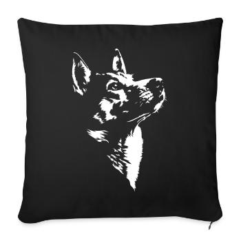Silhouette de chien de Canaan Chien Wilsigns - Housse de coussin décorative 45 x 45 cm - noir - Devant