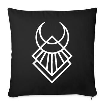 Symbole lunaire égyptien blanc - Housse de coussin décorative 45 x 45 cm - noir - Devant