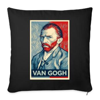 Van Gogh Pop Portrait Dual Tone - Sofa pillowcase 17,3'' x 17,3'' (45 x 45 cm) - black - Front