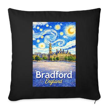 Bradford England Star Swirl - Sofa pillowcase 17,3'' x 17,3'' (45 x 45 cm) - black - Front