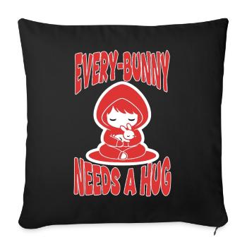 Rabbit Hug Every-Bunny Manga Cute - Sofa pillowcase 17,3'' x 17,3'' (45 x 45 cm) - black - Front