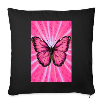 Schmetterling - Sofakissenbezug 45 x 45 cm - Schwarz - Vorne