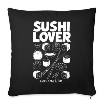 Sushi Lover Tea Nori Rice Theme - Sofa pillowcase 17,3'' x 17,3'' (45 x 45 cm) - black - Front