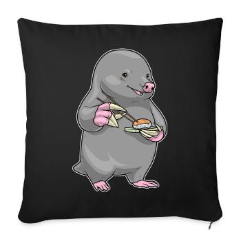 Mole Sushi - Housse de coussin décorative 45 x 45 cm - noir - Devant